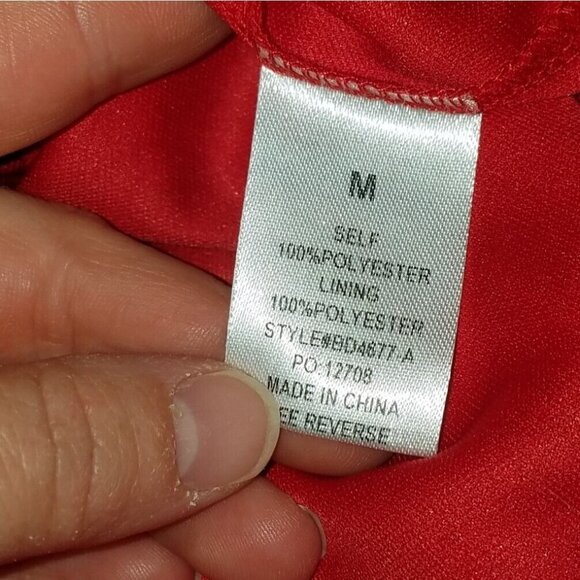 NWOT BaeVely Red Floral Spaghetti Strap Tunic? Mini Dress? Lined Size Medium - Picture 10 of 11